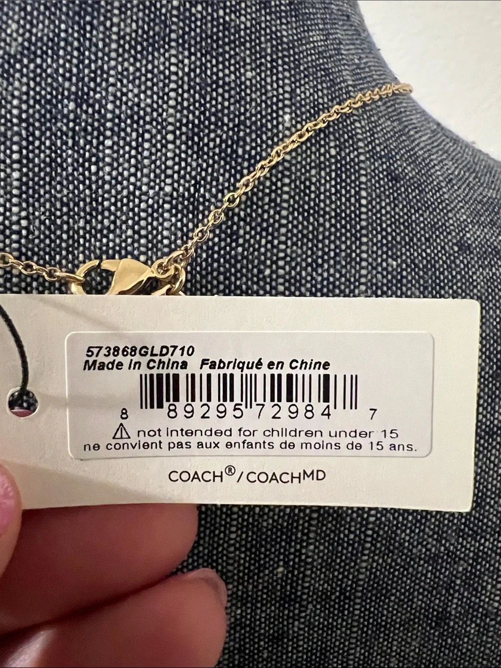 Coach Gold Mini “C” Heart Pendant Necklace